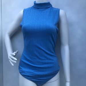 Intimately Free People Blue Turtle Neck Bodysuit Size M